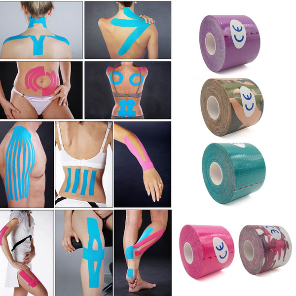 5 pcs Muscle stiker 5cmx5m Elastoplast Kinesiology Tape Physical Kinesios Basketball Soccer Active Knee Pain Muscle Taping