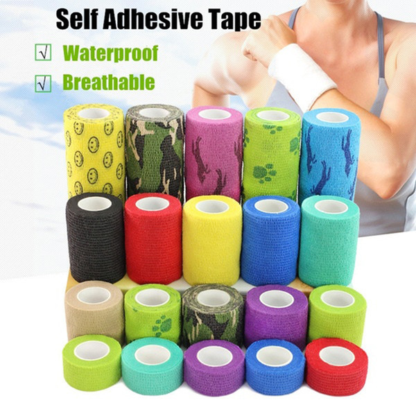 3 Size Self-Adhering Bandage Waterproof Bandage Wraps Elastic Adhesive First Aid Tape Muscle Health Care Fitness Sport A