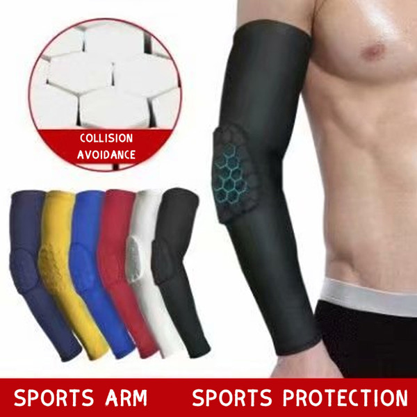 Mens Sport Basketball Shooting Honeycomb Elbow Pads Protector Support Guard Elastic Compression Arm Sleeve Warmers Sports Safety