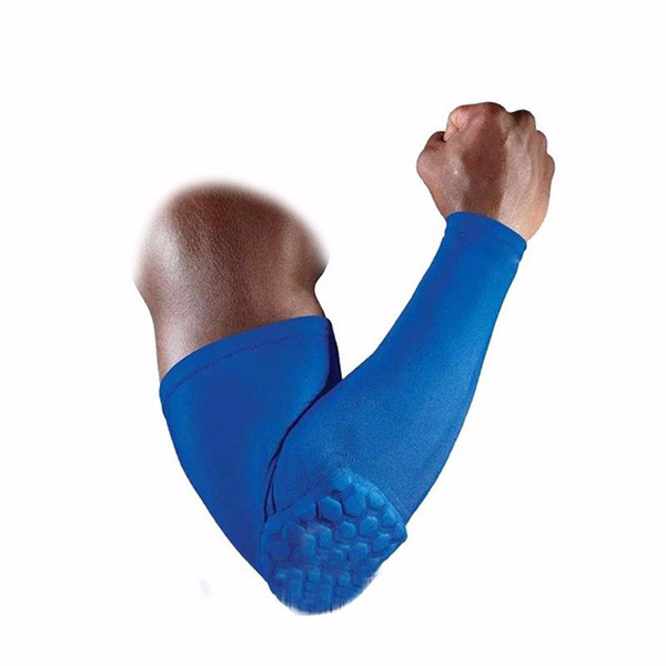 Mens Sport Basketball Shooting Honeycomb Elbow Pads Protector Support Guard Elastic Compression Arm Sleeve Warmers