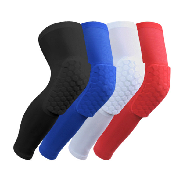 Professional Breathable Sports Men Honeycomb Long Knee Support Brace Pad Protector Sport Basketball Leg Sleeve Sports Kneepad Free Shipping