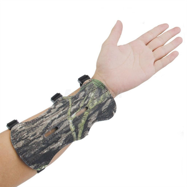 Camo Archery Bow Arm Guard Protective Forearm Safe Gear 3 Straps Armguard Bow Protection Free shipping #220386