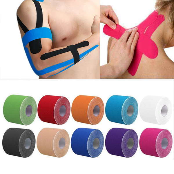 2 Size 5M Lenght Elastic Kinesiology Sports Tape Athletic Strapping Gym Tennis Fitness Running Knee Care Therapeutic