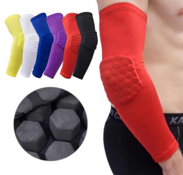 Men's Compression Elbow Pad Oversleeve Sports Arm Sleeve Basketball Breathable Sun UV Protection Elbow Protector Cycling