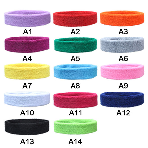 Anti-slip Elastic Sweatband HairBand Sport Headband Head Sweat Band Run Football Tennis Headscarf 14 Colors for Choice