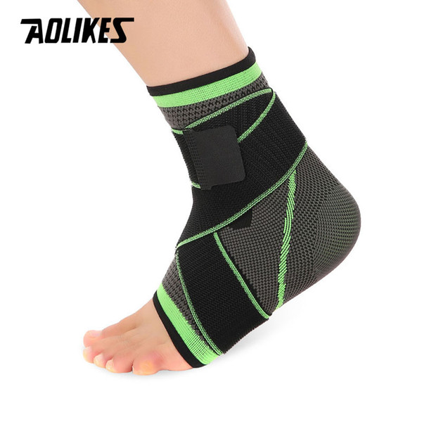 AOLIKES 1PCS 3D Weaving Elastic Nylon Strap Ankle Support Brace Badminton Basketball Football Taekwondo Fitness Heel Protector