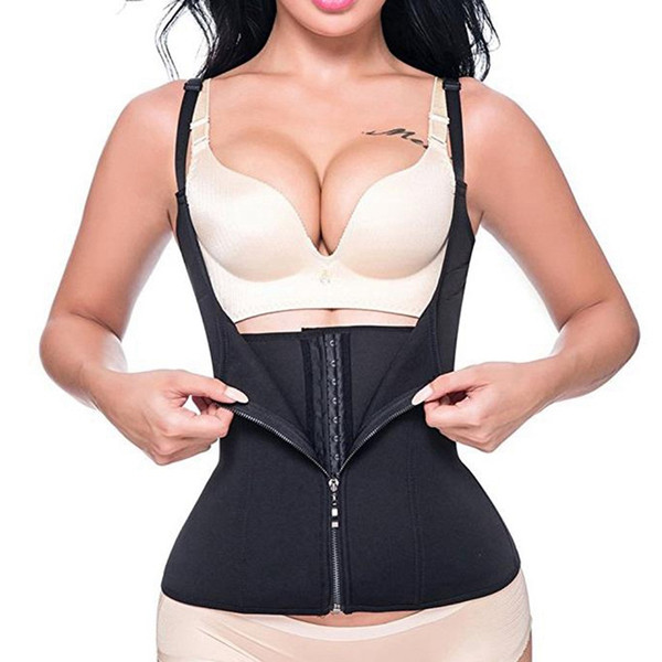 Vertvie 2018 Hot Sale Sauna Suit Zippered Sweat Sauna Body Shaper Femme Slimming Vest Waist Trainer Sexy Plus Size Waist Support