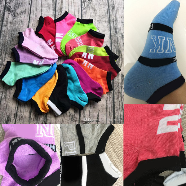 Black Pink Style Socks Women Football Cheerleaders Basketball Girls' Adult Short Sock Outdoors Sports Ankle Socks Multi Colors