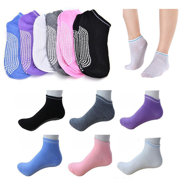 Non Slip Yoga Socks Fitness Exercise Gym Ankle Sport Socks Massage Pilates Toe Durable Dance Grip Cotton Sock for Women Girls