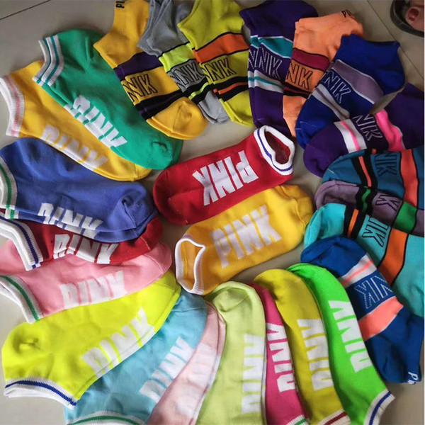 Quick-dry Women Pink Socks Sports Short Boat Socks for Girls Ladies Running Ankle Socks Free Size Wholesale