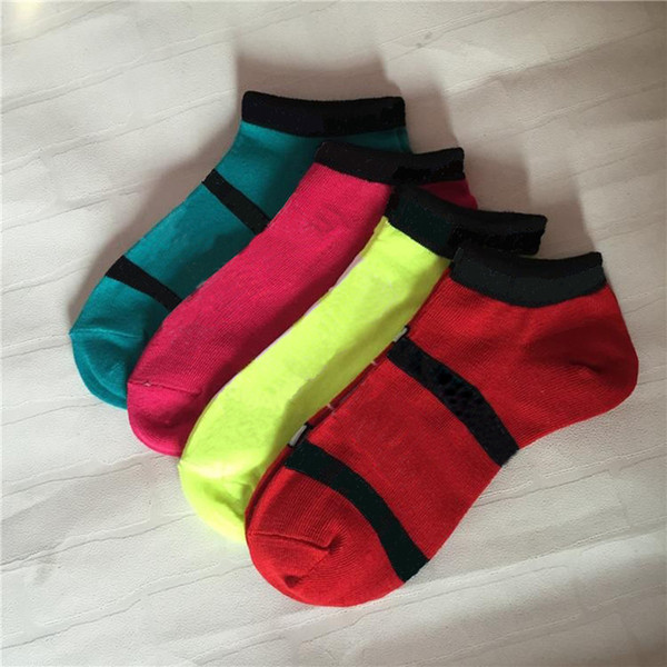 Pink Black Ankle Socks Sports Check Girls Women Cotton Sports Socks Pink Skateboard Sneaker Stockings 10PCS