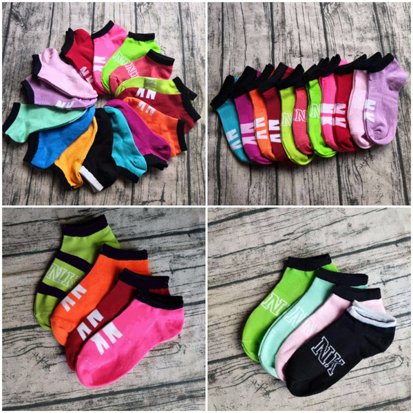 Red Pink Ankle Socks Sports Cheerleaders Short Sock Girls Women Cotton Sports Socks Pink Skateboard Sneaker IN Stock