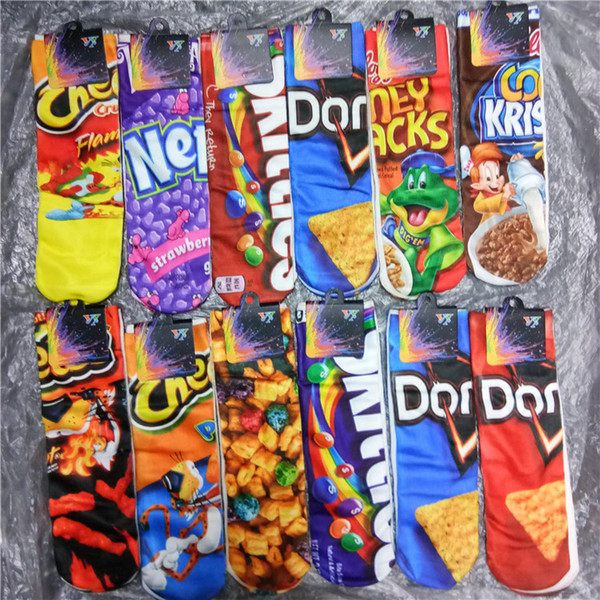 Length 30 cm 3D Printed Socks Middle Socks Boys Girls Socks Adult Cheerleader Sports Stocking Multicolors Cartoon Printing One Side