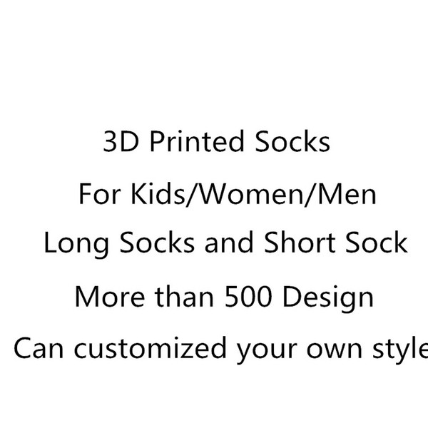 SF-Express DHL Fedex UPS 3D Socks Kids Adult Women Men Hip Hop Sock 3Cotton Skateboard Socks Printed Unisex Over 500 Style Customized