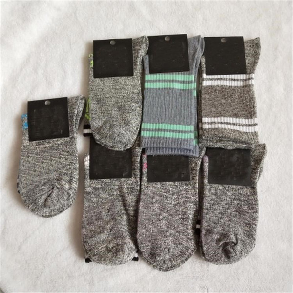 Pink Grey Crew Socks Mid-calf Length Socks With Tags Fashion Women Stocking Cardboard Long Sports Socks Multi Color