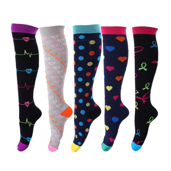 New Compression Socks Anti Fatigue Compress Stockings Calf Support Relief Pain for Women Men Knee Height Socks Soccer Sports Socks