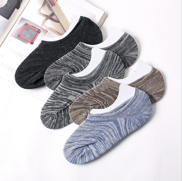 Spring Summer Fashion Casual Classic Men Invisible Socks Male Shallow Mouth Socks Non-slip Silicone Boat Sock Breathable outdoor sports sock