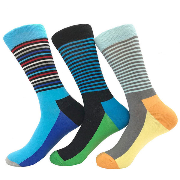 Men's color stripes socks the latest design popular Male and female couple socks Combed Cotton Trendy Wedding Socks