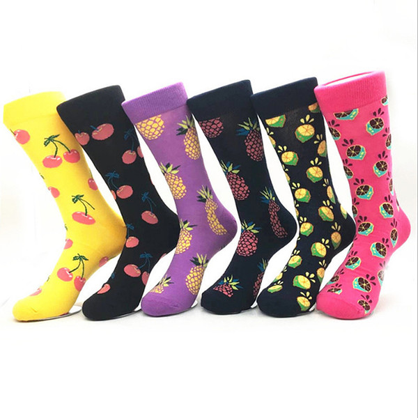 Hot new men's cotton socks Fruit pattern cartoon dimensional cotton warm socks cute In Tube Socks