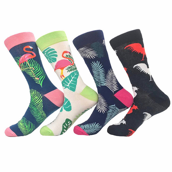 Hot new men's cotton socks animal pattern superhero cartoon Flamingo cartoon dimensional cotton warm socks cute cartoon socks