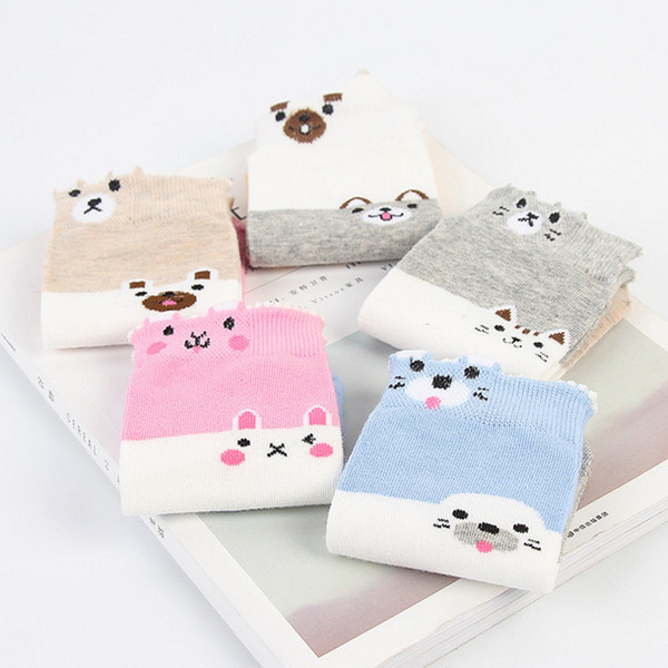 Free Shipping Quality 3d Cartoon Korea Ladies Winter Cute Animal Socks pure Cotton Ankle Sock Fashion Multicolor Short Socks Wholesale