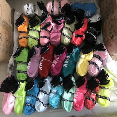 Love Pink Ankle Socks Sports Cheerleaders Short Sock Girls Women Cotton Sports Socks Pink Skateboard Sneaker Stockings Fast DHL Shipping