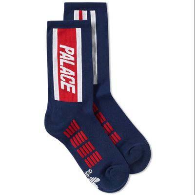 palac Skateboards blue colors Socks Tide Brand Teenager Student Hip Hop Style Long Socks Letter Embroidery Athletes Leg Warmers Stripe Socks