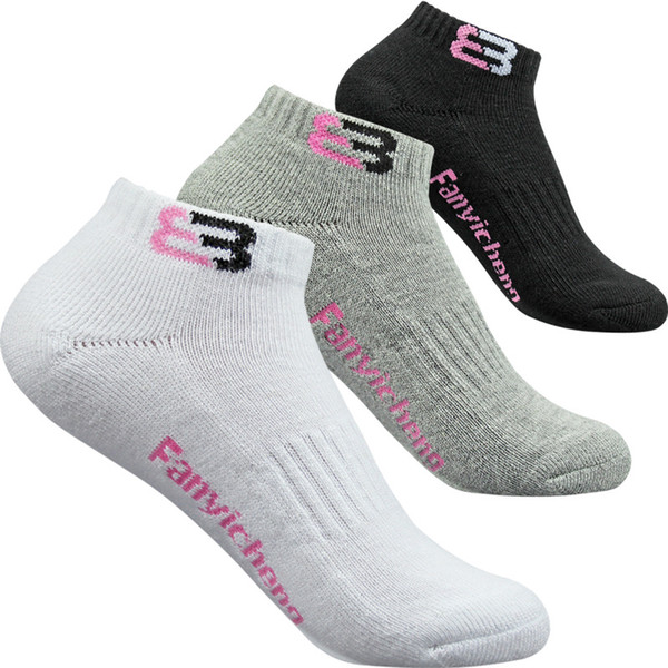 2018 High Quality Sports Socks Cotton Boat Towel Bottom Short Tube Concise Women Outdoor Badminton Running Ankle Socks 3 Colors