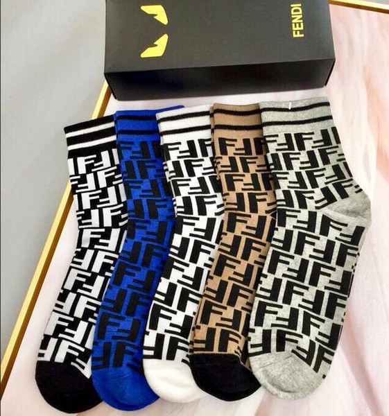 Fashion Unisex With Box Famous Ff devil Socks stockings for Women Fashion Designer Ladies Antibacterial Cotton Luxury brand Sport Sock 015