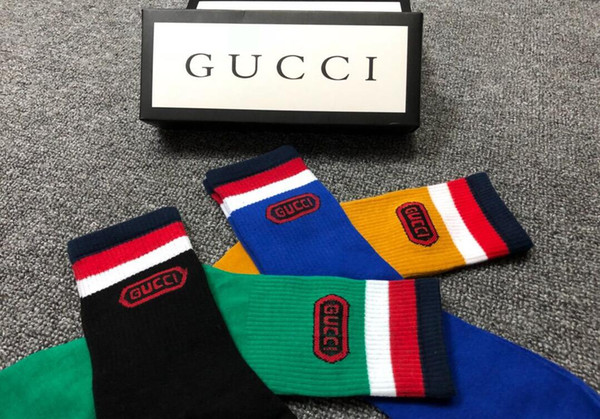 With Box Famous Letter long Socks New G candy color Cotton Sock Fitted Brand Design socks colorful stockings 075