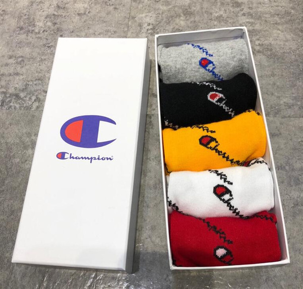 With Box Famous Letter Socks New Cotton Sock Summer Autumn Fitted Brand Design Champion women and men socks 065