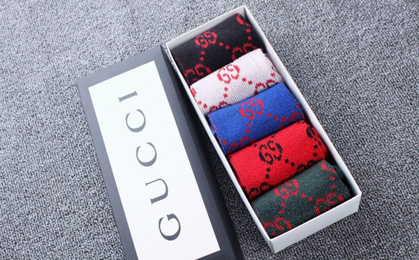 With Box Famous Letter Socks New Cotton Sock Slippers Summer Autumn Fitted Brand Design Invisible G letter Boat Socks For Women and men 042