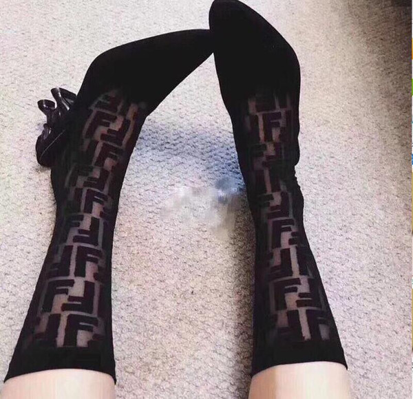 Luxury NEW Summer ins facebook hot new Halloween runway wholesale Letter sexy FF Socks Short stockings Paris style Occident style 021