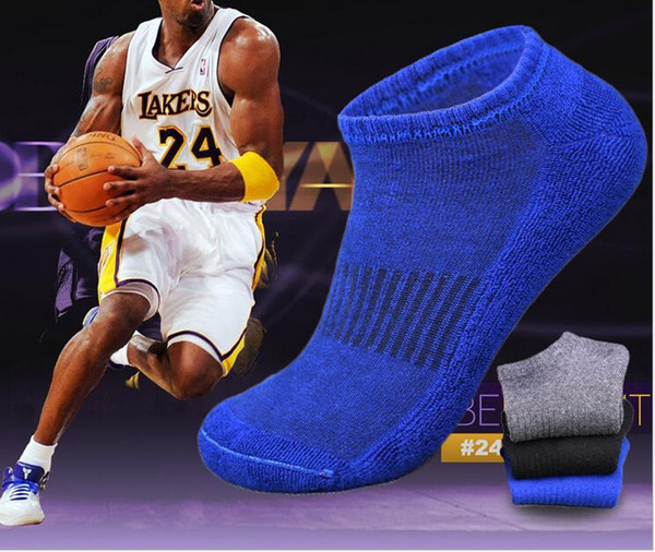 Men's short tube socks basketball Invisible sports terry socks towel bottom cotton Bonding feet boat socks wholesale