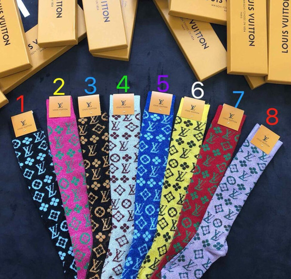 17 Colors Brand Stockings Men Fashion Sock With Gift Box Shows Female and male unisex Socks Colors Knitted Cotton Socks 141