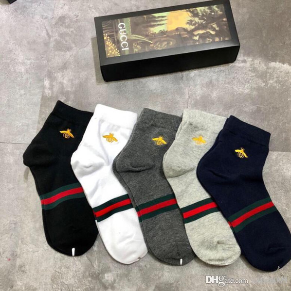 New Retail box Famous Bee Socks stockings Sock men and women Fashion Designer Antibacterial Cotton Luxury Brand Unisex Sport Sock A04