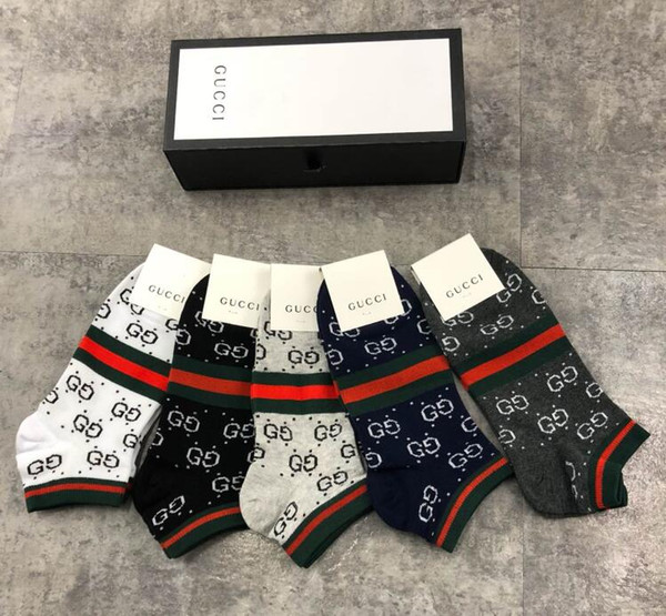 With Box Famous G letter Socks New Unisex Cotton Sport Sock Summer Autumn Fitted Brand Letter men and women Design Invisible Boat Socks A35