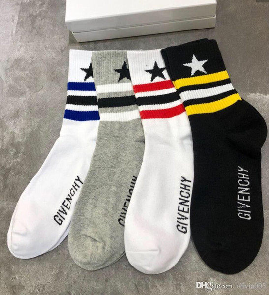 Retail box Famous Socks Stars stockings Sock Fashion Designer Antibacterial Cotton Luxury Brand Unisex Sport Sock A02