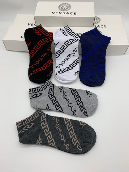 With Box Famous letter Socks New Cotton Sport Sock Summer Autumn Fitted Brand Letter For men women tiger Design Invisible Boat Socks A19