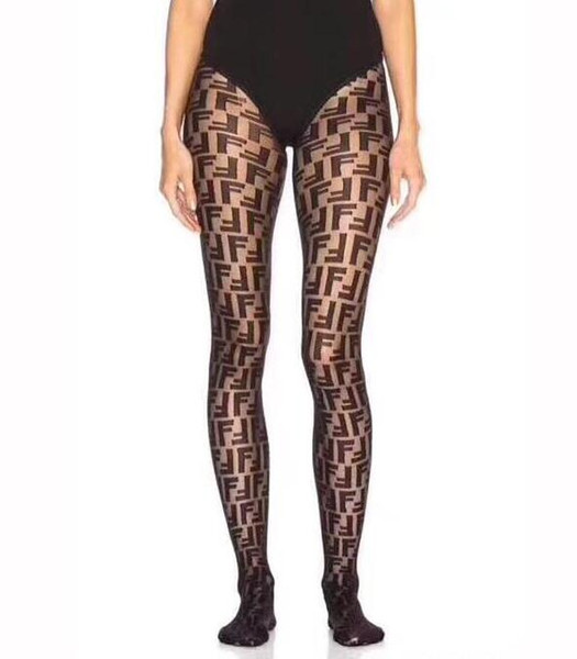 2019 With retail box Full F Letter Long Socks Transparent Pantyhose Europe and America Fashion Silk Stockings Sexy For Women 016
