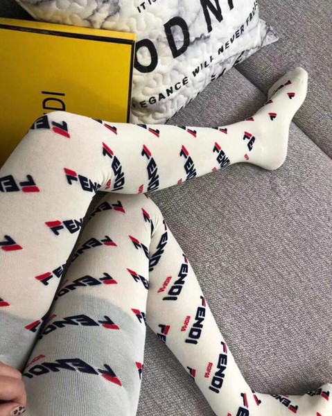 Retail box Fashion luxury Letter Pantynose Box Packed FF Full Letter Panty-hose black and white Warm sexy brand Pantyhose