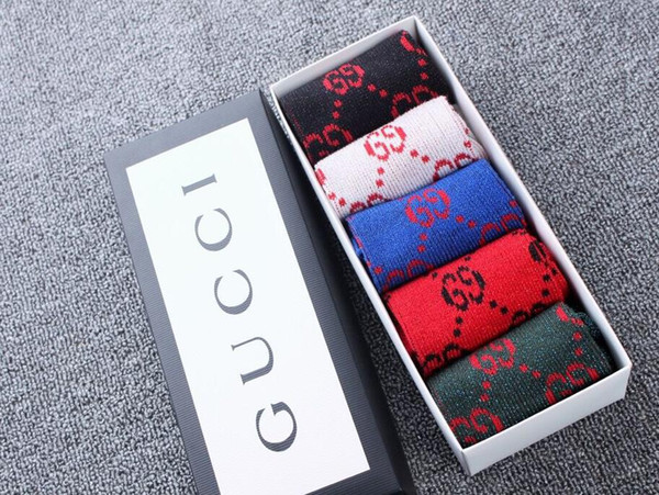 With retail box Luxury Unisex short Socks Gold silk Brand Design Sports Socks Fashions colorful G letter Comfortable Casual Socks A07