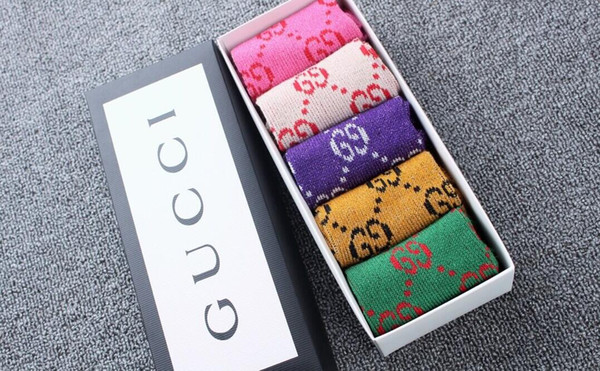 With retail box Luxury Unisex short Socks Gold silk Brand Design Sports Socks Fashions colorful Comfortable Casual Ankle Socks A09