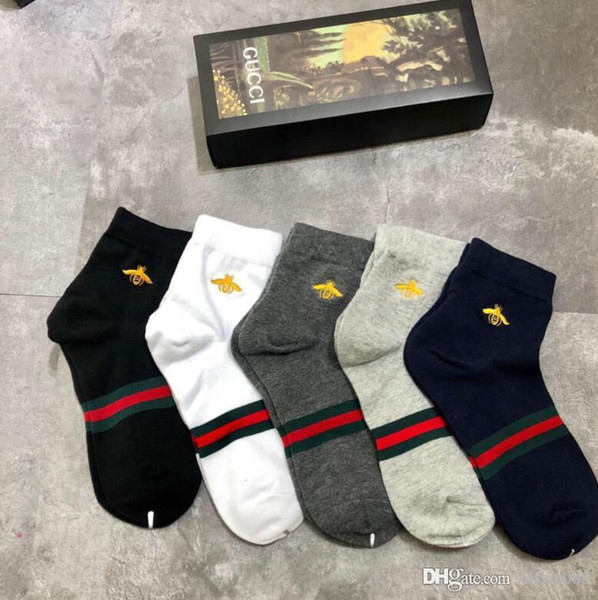 New Retail box Luxury Famous Bee Socks stockings Sock men and women Fashion Designer Antibacterial Cotton Brand Unisex Sport Sock A04