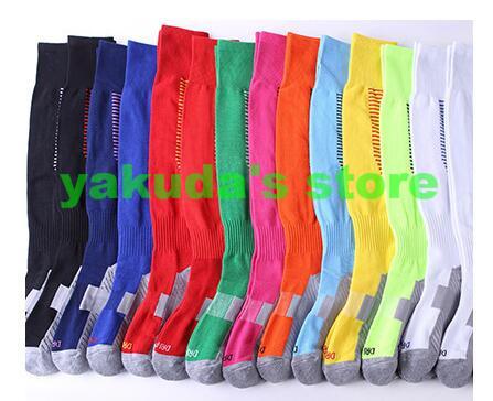 many color Adult children's non slip over knee football socks thickened towel bottom long tube sock comfortable wear resistant sports socks