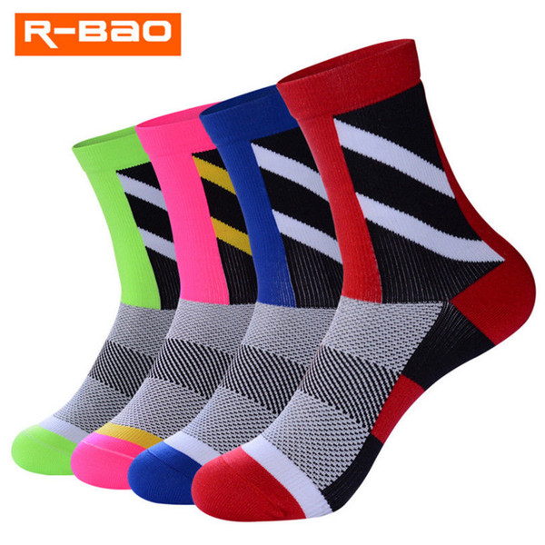 R-BAO Professional Cycling Socks Men's Women's Calcetines Bicycle Bike Calf Compression Socks Jogging Running Socks Cotton