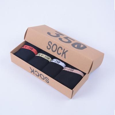 Wholesale Sports Sock Short Athletic Socks One Box 4 Colors Men Women Soft Black Cotton Sock with Box High Quality