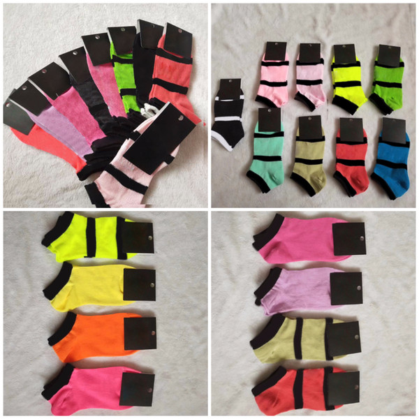 Good Quality Adult Socks Boys & Girl's Short Sock Basketball Cheerleader Sports Socks Teenager Ankle Socks Multicolors with Cardboard