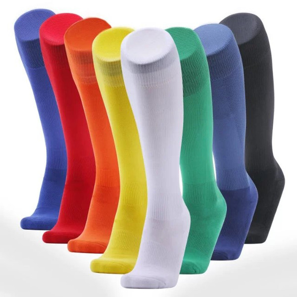 Superior Quality Men Solid Long Socks Breathable Thick Outwear Sports Sock Man Soft White Black Soccer Sock Profession Football Socks Wear