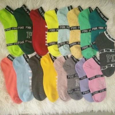 SS Love Pink Ankle Socks Sports Cheerleaders Short Sock Girls Women Cotton Sports Socks Pink Skateboard Sneaker Stockings Fast DHL Shipping